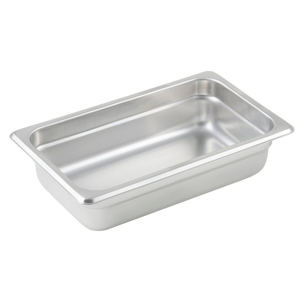 Winco 23 Gauge 18/8 Stainless Steel Heavyweight Quarter Size Anti-jamming Steam Table Pan, 10-5/6 X 6-5/16 X 2 1/2 Inch -- 12 Per Case