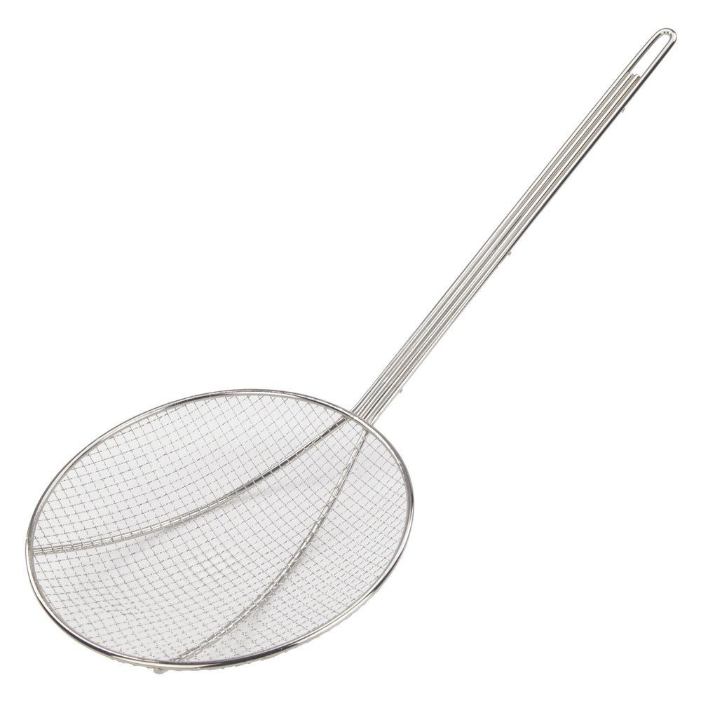Winco Nickel-plated Round Wire Skimmer With 13 Inch Handle, 8 Inch Dia.