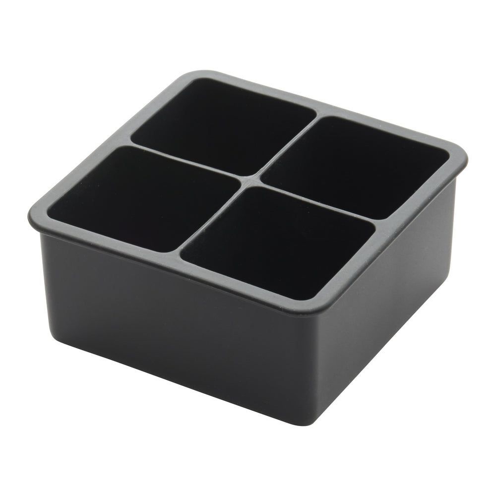 Winco Bar Maid Black Silicone 4 Compartment Ice Cube Tray -- 12 Per Case