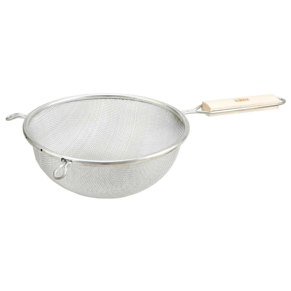 Winco Tinned Medium Single Mesh Strainer, 8 Inch