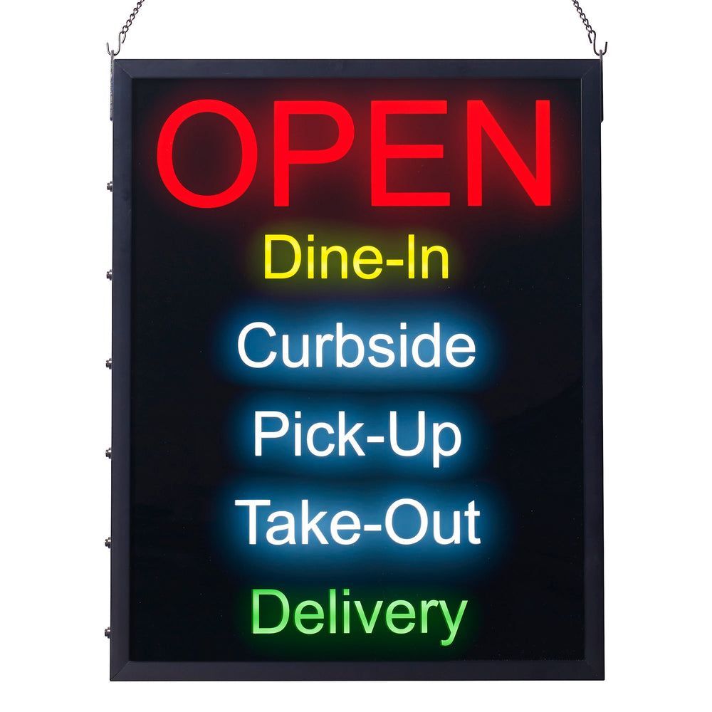 Winco All-in-one Open English Version Led Sign, 19 X 24 Inch -- 5 Per Case