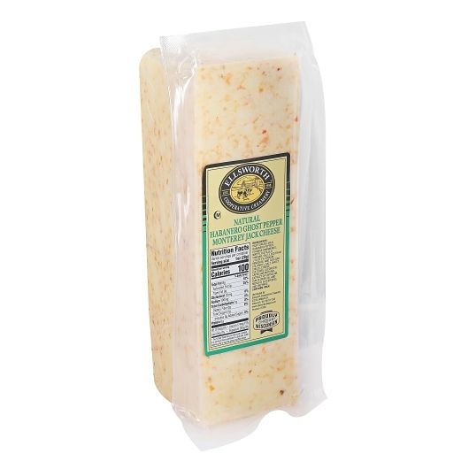 Ellsworth Creamery Habanero Ghost Pepper Monterey Jack Cheese Loaf, 5 Pound -- 2 Per Case