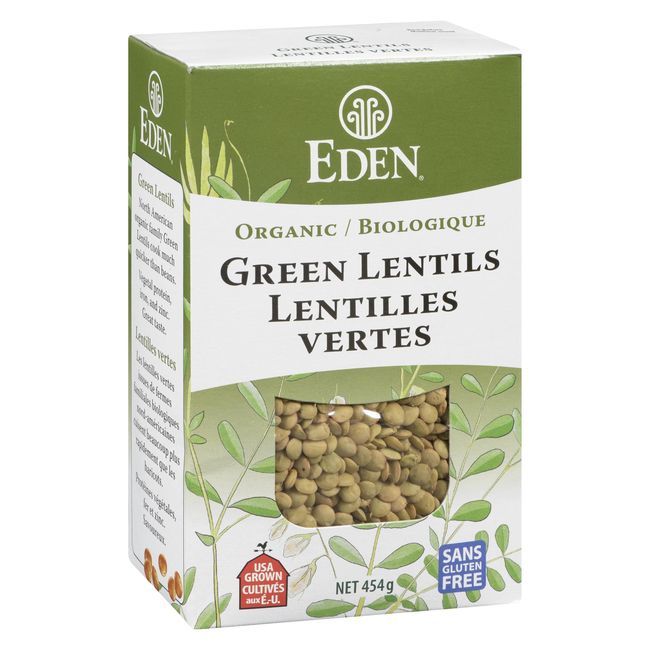 Eden Organic Green Lentils, 454 G -- 12 Per Case