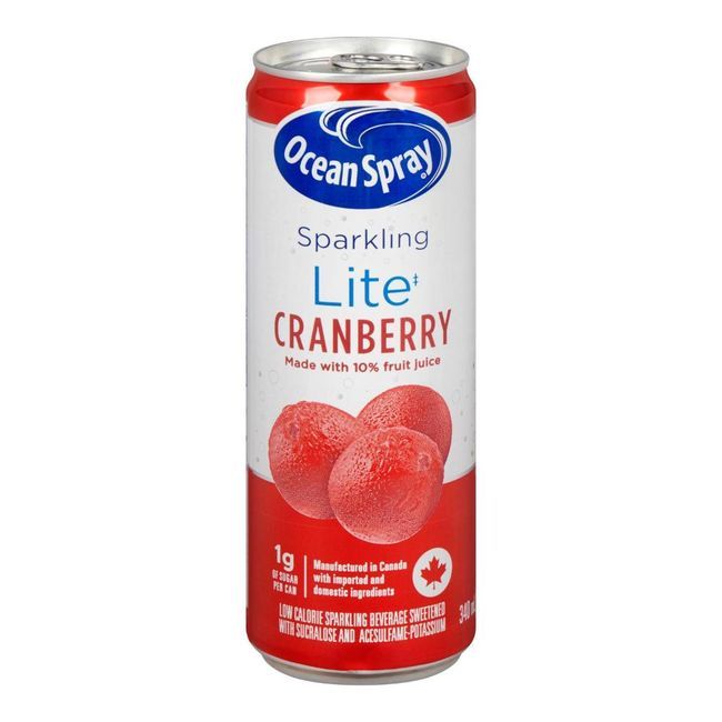 Ocean Spray Lite Sparkling Cranberry Beverage, 340 Ml -- 24 Per Case