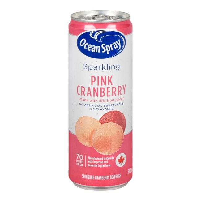 Ocean Spray Sparkling Pink Cranberry Beverage, 340 Ml -- 24 Per Case