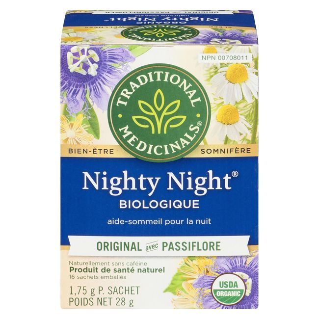 Traditional Medicinals Thé Bio Nighty Night Original À La Passiflore, 16 Sachets De Thé -- 6 Par Boîte