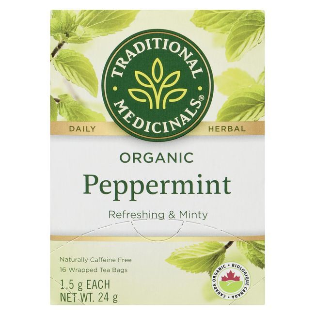 Traditional Medicinals Thé À La Menthe Poivrée Biologique Rafraîchissant Et Mentholé, 16 Sachets De Thé -- 6 Par Boîte