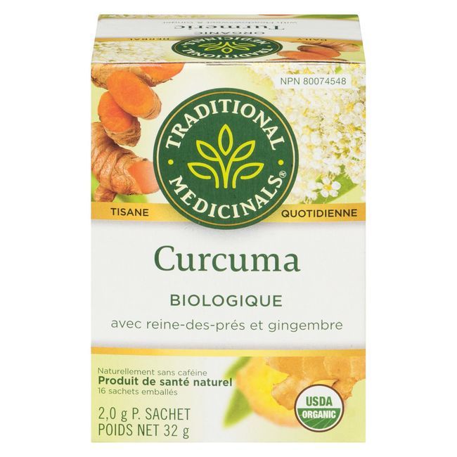 Traditional Medicinals Tisane Biologique Au Curcuma, À La Reine Des Prés Et Au Gingembre, 16 Sachets De Thé -- 6 Par Boîte
