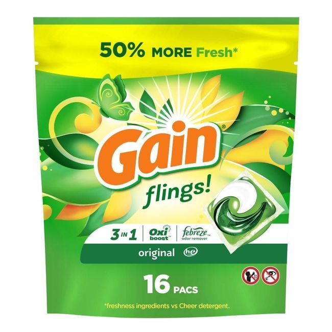 Gain Capsules De Détergent À Lessive Flings Original, 16 Unités -- 6 Par Boîte