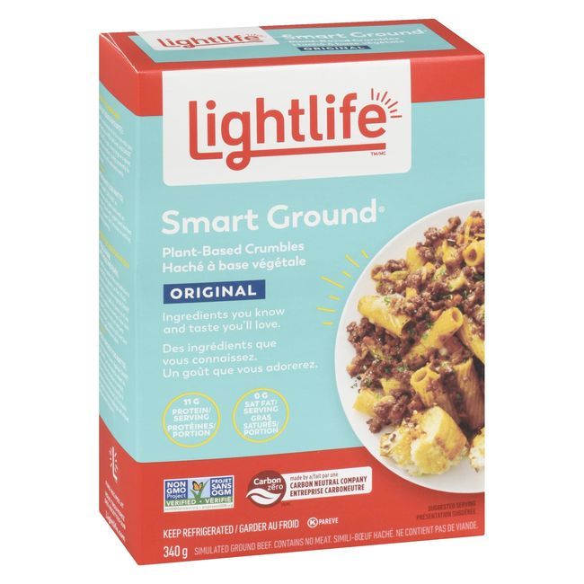 Lightlife Crumbles Végétaux Originaux Smart Ground, 340 G -- 8 Par Boîte