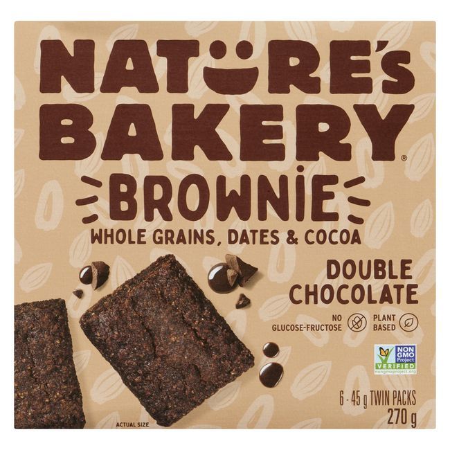 Nature's Bakery Brownie Double Chocolat, 270 G -- 6 Par Boîte