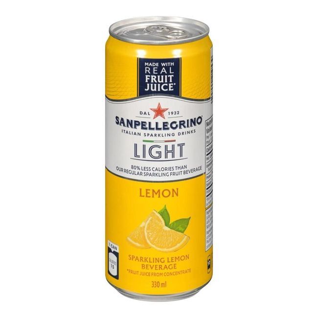 San Pellegrino Boisson Pétillante Au Citron Léger, 330 Ml -- 24 Par Caisse