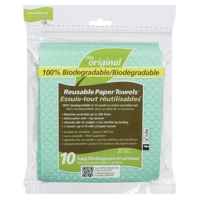 The Original Tub And Tile Reusable Paper Towel, 10 Count -- 6 Per Case
