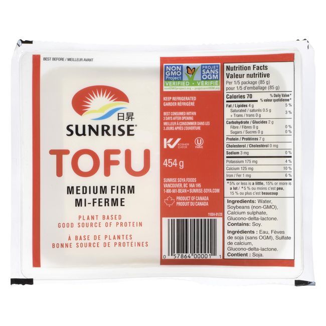 Sunrise Soya Foods Tofu Mi-ferme, 454 G -- 12 Par Boîte