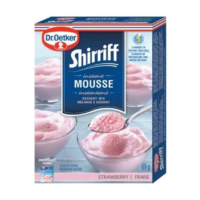 Dr. Oetker Shirriff Instant Strawberry Mousse, 69 G -- 12 Per Case