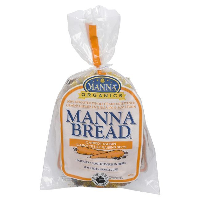 Manna Organics Sprouted Carrot Raisin Bread, 400 G -- 8 Per Case