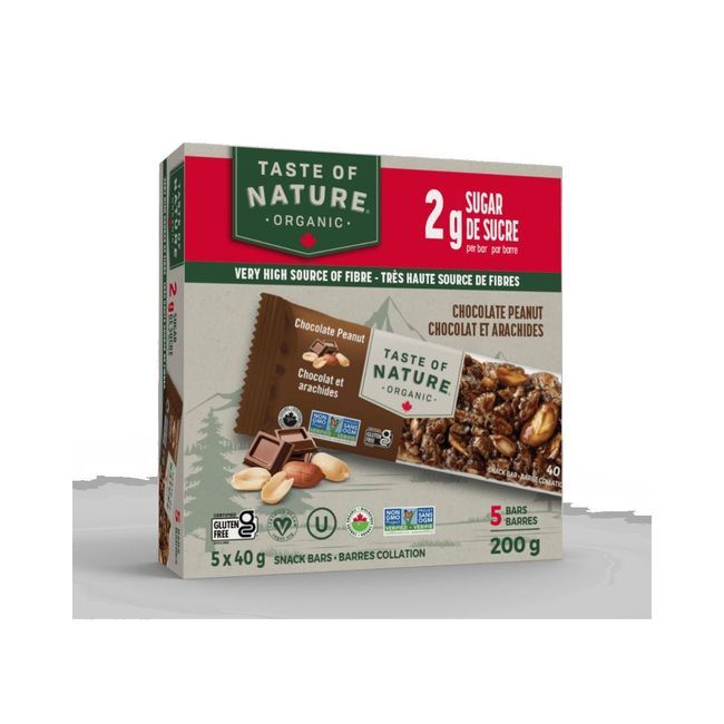 Taste Of Nature Barre De Collation Biologique Au Chocolat, Aux Arachides Et Aux Fruits Et Aux Noix, 40 G -- 30 Par Boîte