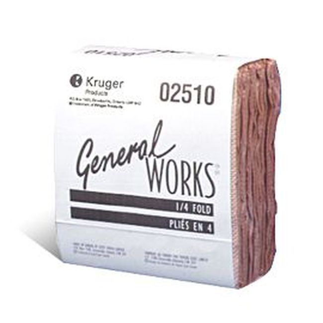 General Works Lingette Beige 2 Épaisseurs Pliée En Quatre, 12 X 16 Po -- 800 Par Boîte