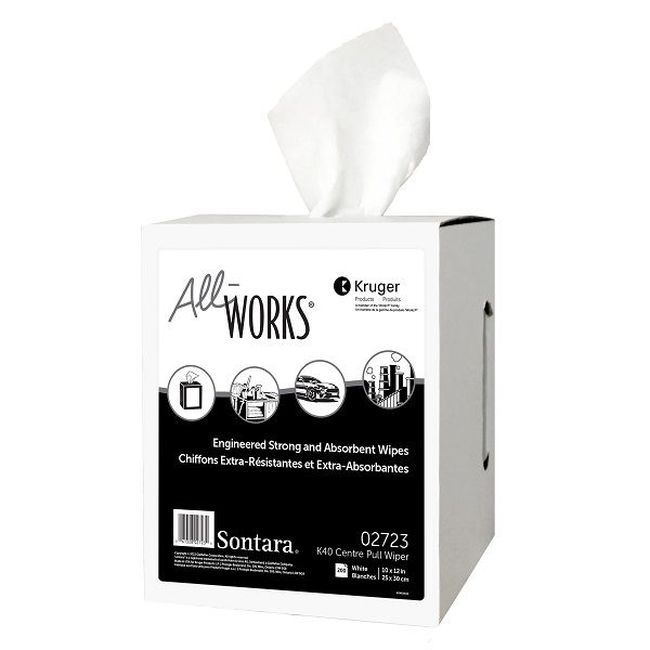 All Works Essuie-tout Perforé Blanc K40, 12 X 10 Po -- 800 Par Boîte