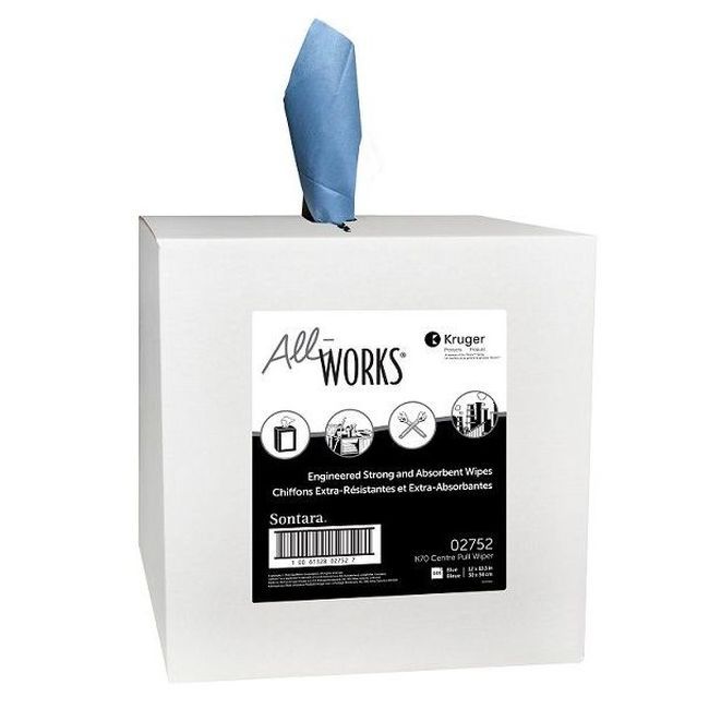 All Works Essuie-tout Perforé Blanc K70, 13,5 X 12 Po -- 600 Par Boîte