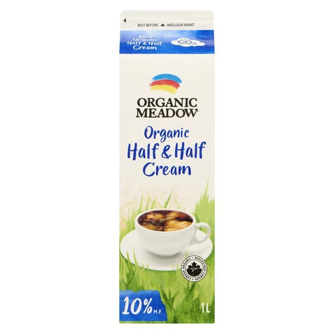 Organic Meadow Organic 10 Percent Milk Fat Half And Half Cream, 1 L