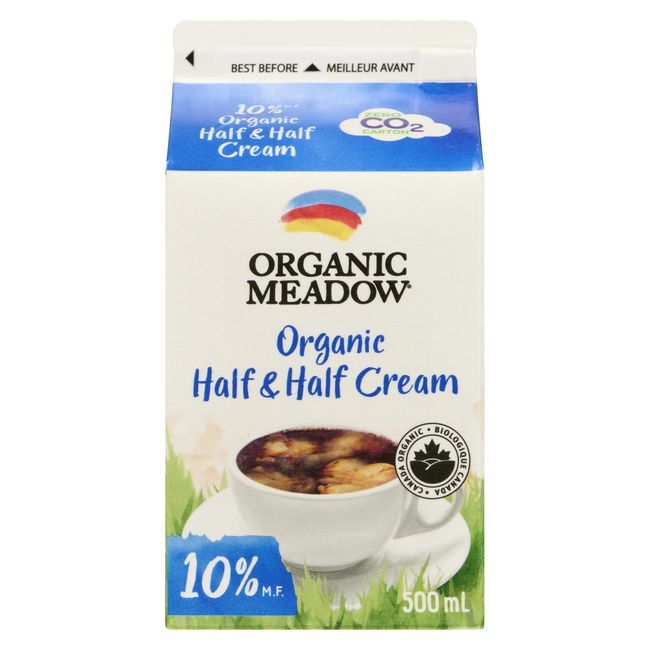 Organic Meadow Organic 10 Percent Milk Fat Half And Half Cream, 500 Ml