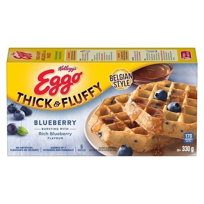 Kellogg Thick And Fluffy Blueberry Waffles, 330 G -- 8 Per Case