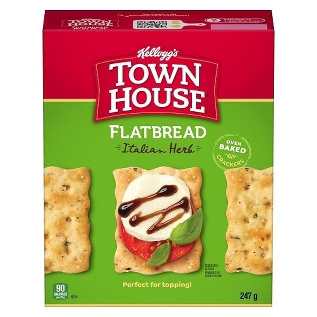 Kellogg Town House Italian Herb Flatbread Crisps, 247 G -- 12 Per Case