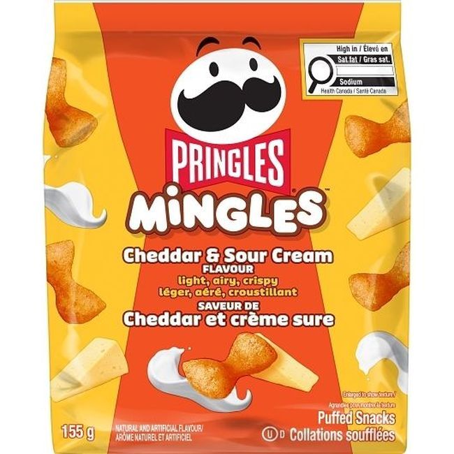 Pringles Snacks Soufflés Au Cheddar Et À La Crème Sure Mingles, 155 G -- 6 Par Caisse