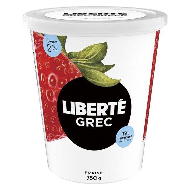 Liberte Yaourt Grec À La Fraise, 2 % De Matières Grasses Laitières, 750 G -- 6 Par Boîte