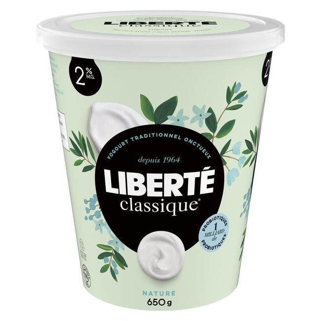 Liberte Classique 2 Percent Milk Fat Plain Yogurt, 650 G -- 6 Per Case