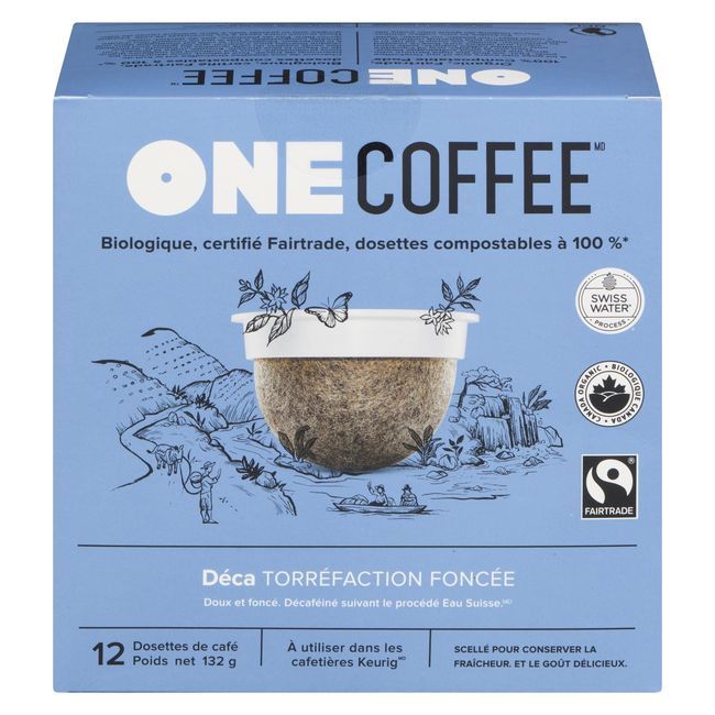 One Coffee Organic Decaf Dark Roast Coffee Pod, 132 G -- 6 Per Case
