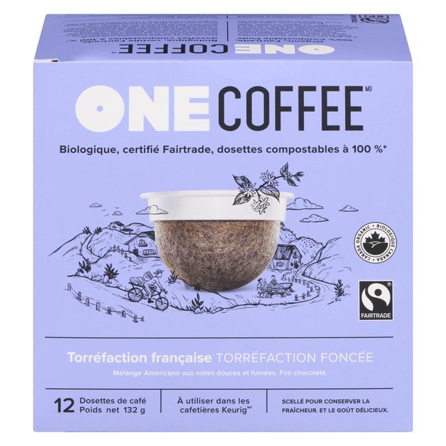One Coffee Organic French Dark Roast Coffee Pod, 132 G -- 6 Per Case