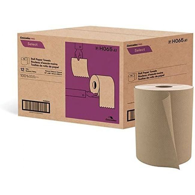 Cascades Essuie-tout En Rouleau Pro Select Natural 1 Épaisseur, 8 Po X 600 Pi -- 12 Par Boîte