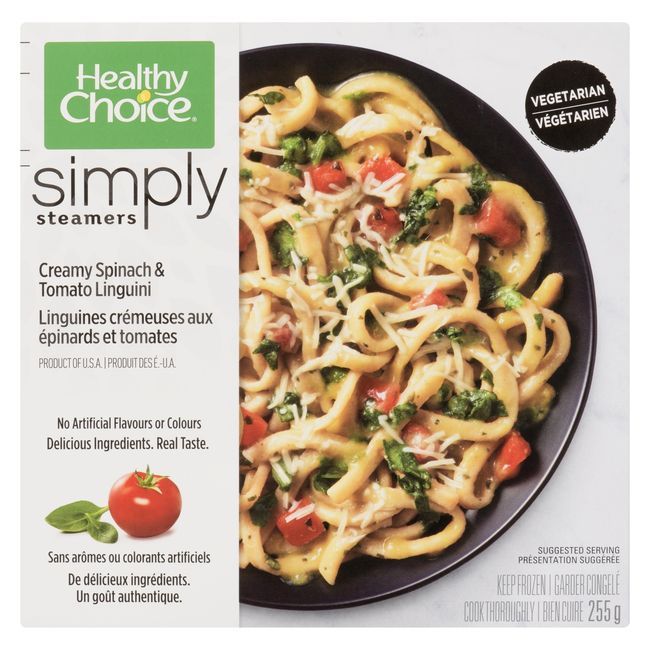 Healthy Choice Linguini Crémeux Aux Épinards Et Aux Tomates Simply Steamers, 255 G -- 8 Par Boîte