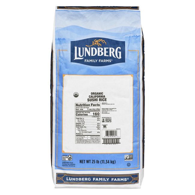 Lundberg Family Farms Organic Sushi Short Grain White Rice, 11.3 Kg
