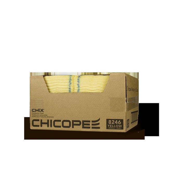 Chicopee Yellow Towel With Blue Stripes, 32.5 X 52.5 Cm -- 150 Per Case