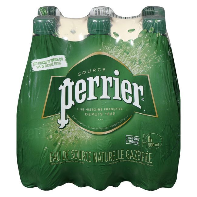 Perrier Eau De Source Naturelle Gazéifiée, 500 Ml -- 24 Par Caisse