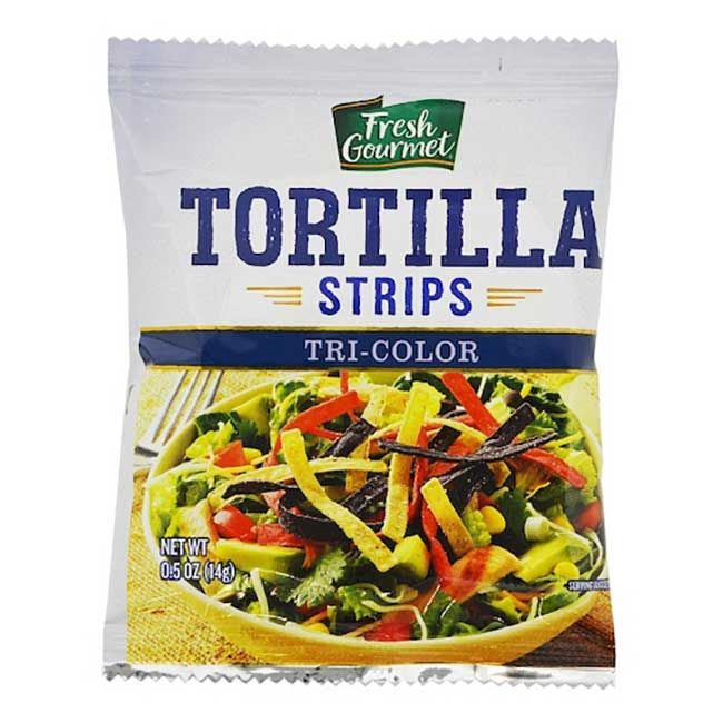Fresh Gourmet Lanières De Tortilla Tricolores, 0,5 Oz -- 100 Par Boîte