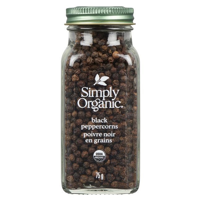 Simply Organic Grains De Poivre Noir, 75 G -- 6 Par Boîte