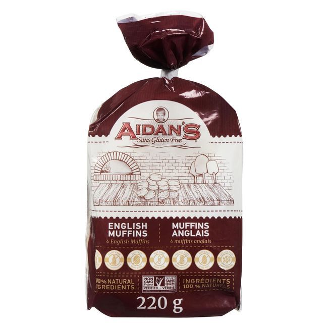 Aidan's Gluten Free English Muffins, 220 G -- 8 Per Case