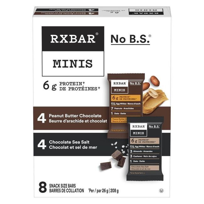 Rxbar Mini Barre Protéinée 2 Saveurs, 208 G -- 6 Par Boîte
