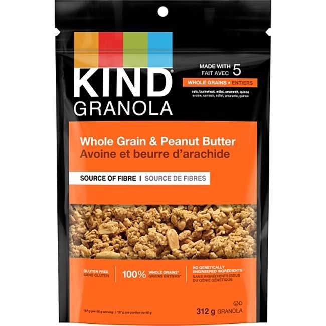 Kind Snacks Grappe De Grains Entiers Au Beurre D'arachide, 312 G -- 6 Par Boîte