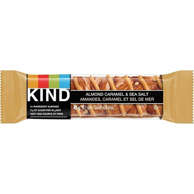 Kind Barre Aux Amandes, Caramel Et Sel De Mer, 40 G -- 72 Par Boîte