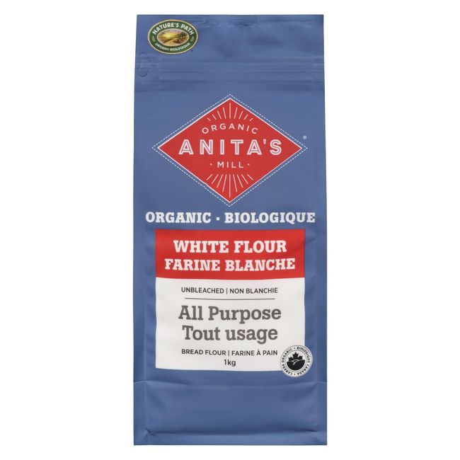 Anita's Organic Mill Unbleached All Purpose White Flour, 1 Kg -- 4 Per Case