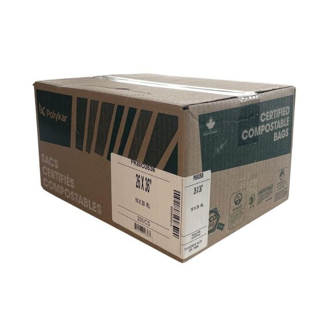 Polykar 26 X 36 In Green Tinted Compostable Bag, 200 Count
