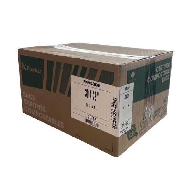 Polykar 30 X 39 In Green Tinted Compostable Bag, 150 Count