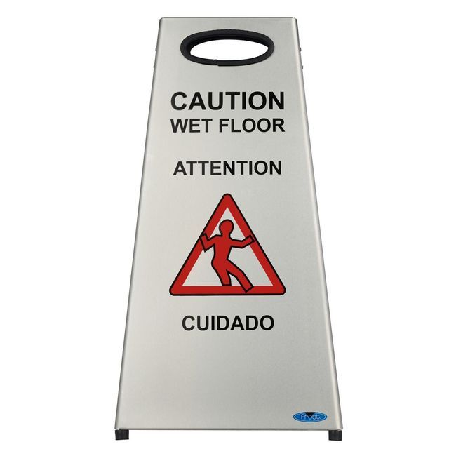 Frost Products Stainless Steel Wet Floor Sign, 12.9 X 24.4 X 11.3 In