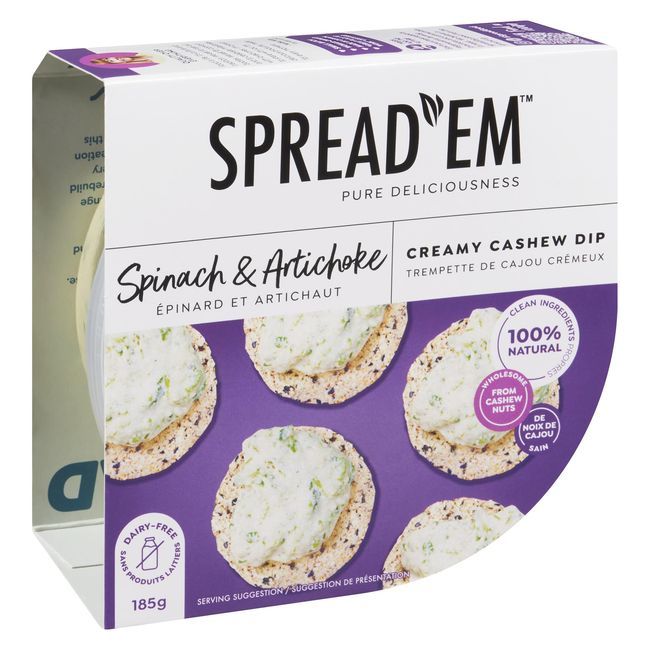 Spread'em Kitchen Spinach And Artichoke Cream Cheeze, 183 G -- 8 Per Case
