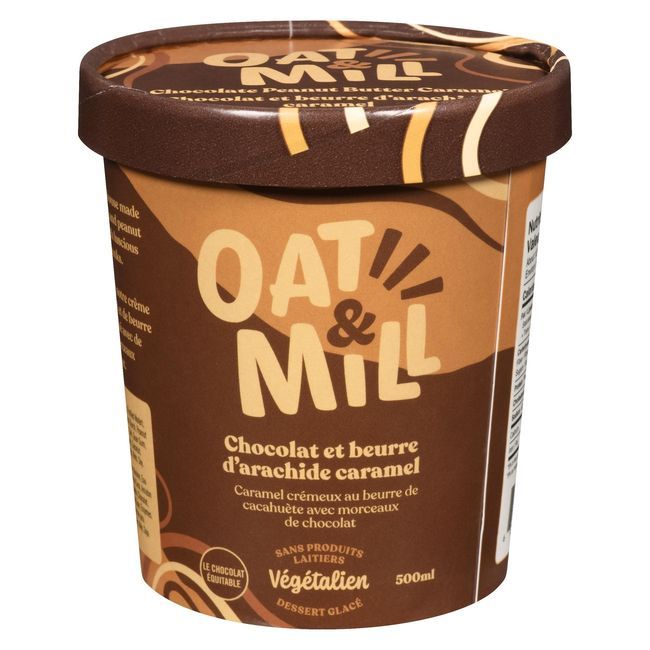 Oat And Mill Chocolate Peanut Butter Caramel Ice Cream, 500 Ml -- 8 Per Case